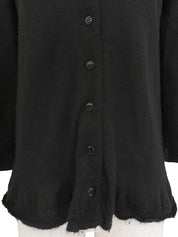 カシミヤフリルデザインカーディガン ブラック