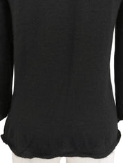 カシミヤフリルデザインカーディガン ブラック