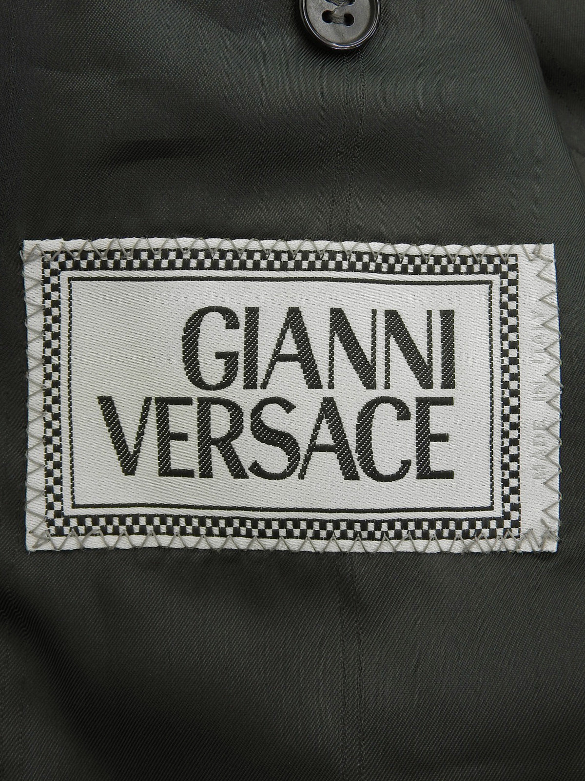 ストライプパターンメデューサボタンジャケット ブラック