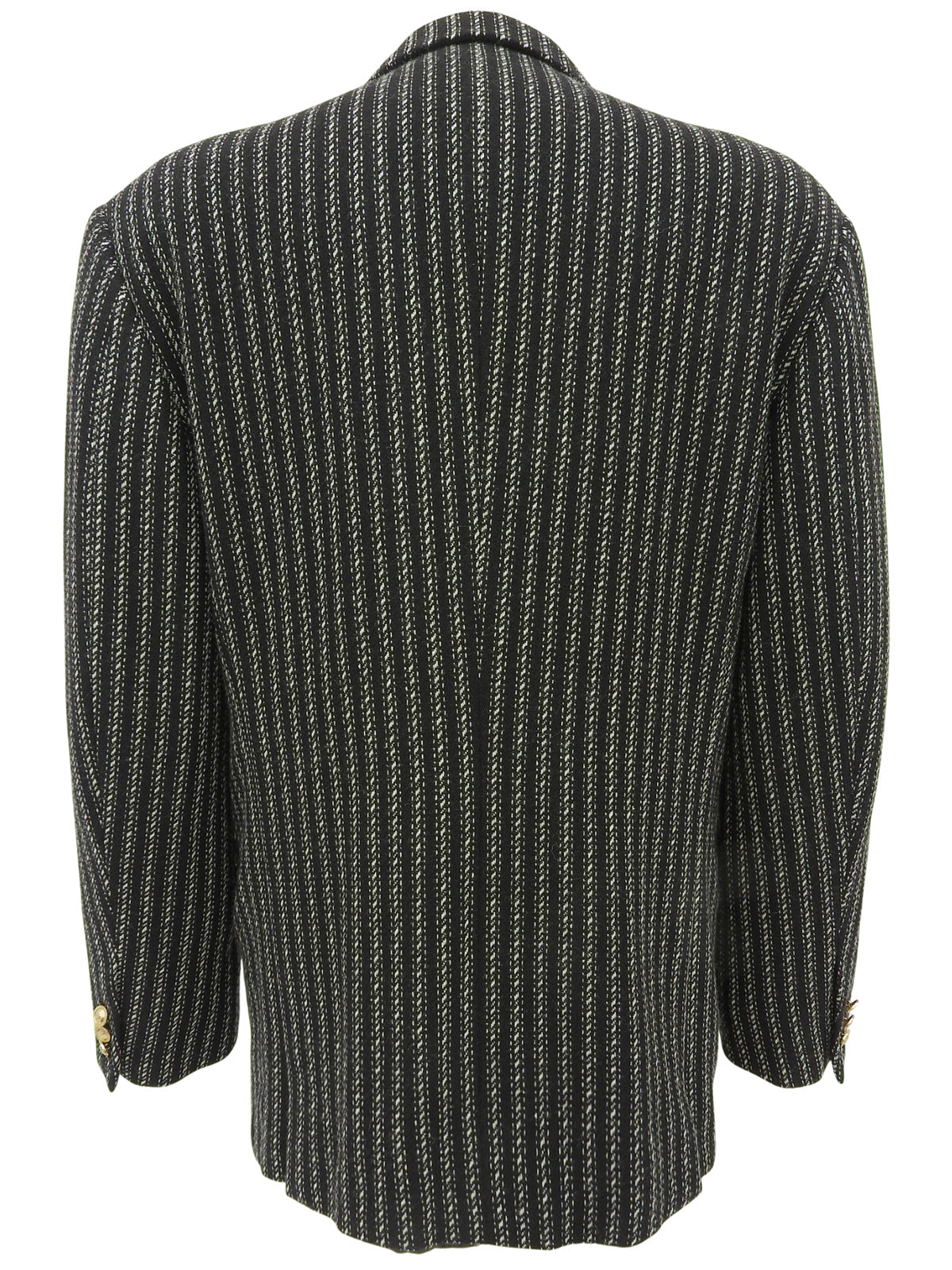 ストライプパターンメデューサボタンジャケット ブラック