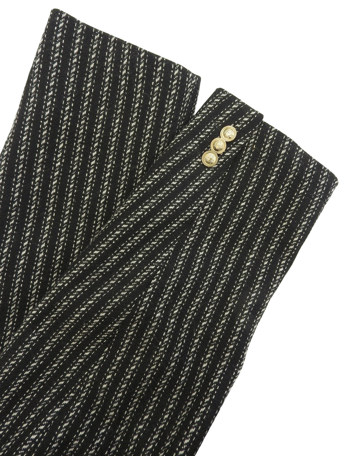 ストライプパターンメデューサボタンジャケット ブラック