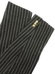 ストライプパターンメデューサボタンジャケット ブラック