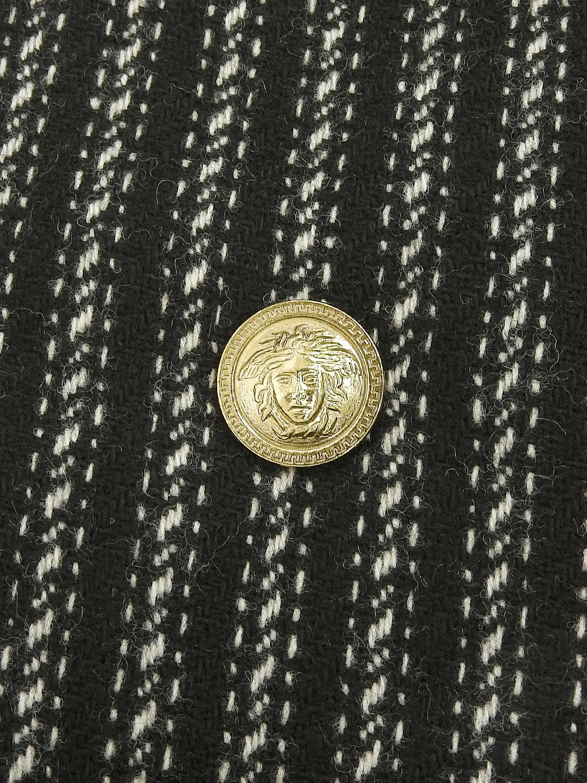 ストライプパターンメデューサボタンジャケット ブラック