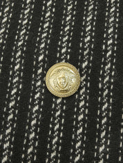 ストライプパターンメデューサボタンジャケット ブラック