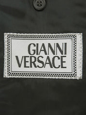 ストライプメデューサボタンダブルブレストセットアップ ダークグリーン