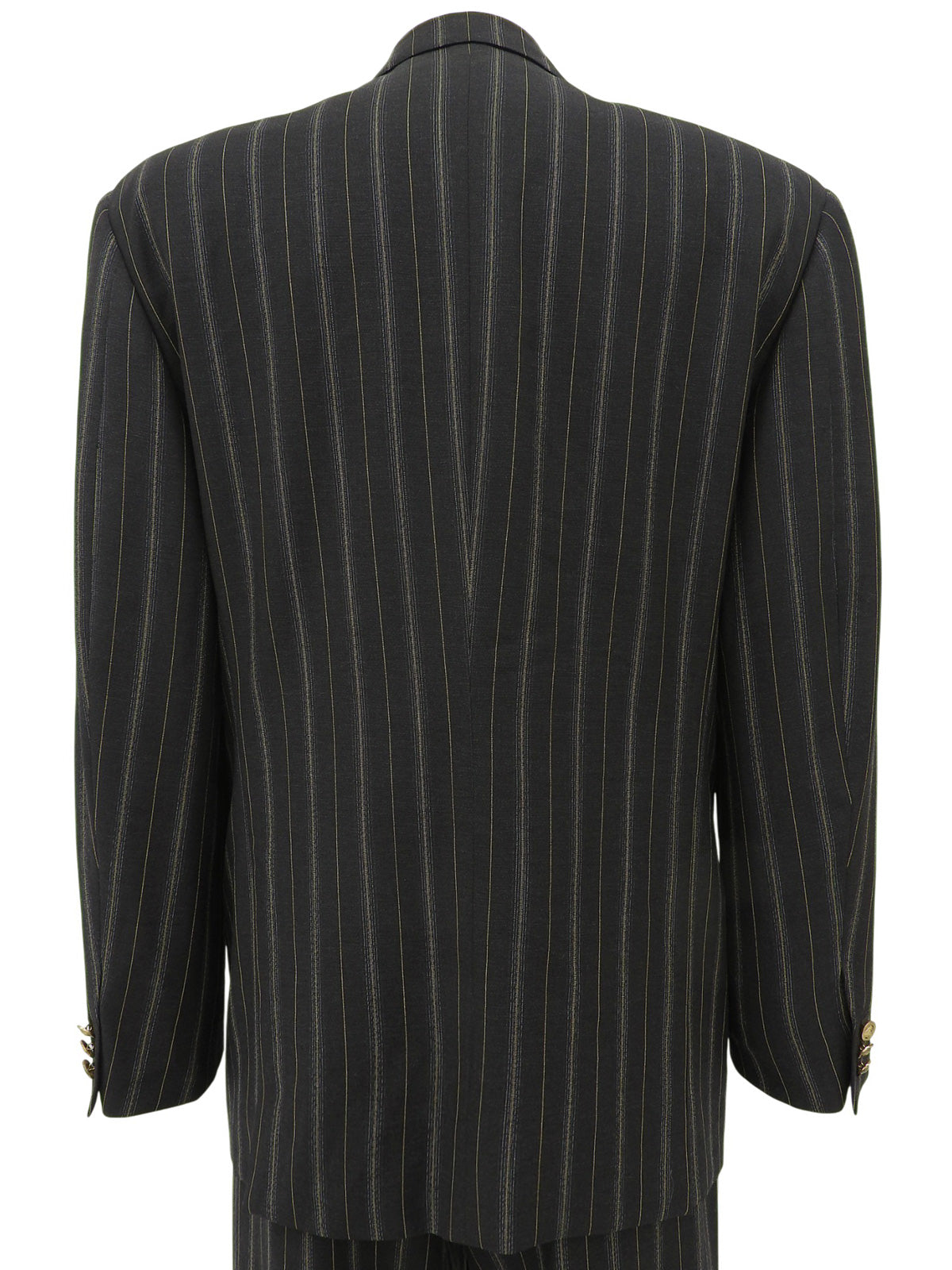 ストライプメデューサボタンダブルブレストセットアップ ダークグリーン