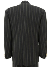 ストライプメデューサボタンダブルブレストセットアップ ダークグリーン