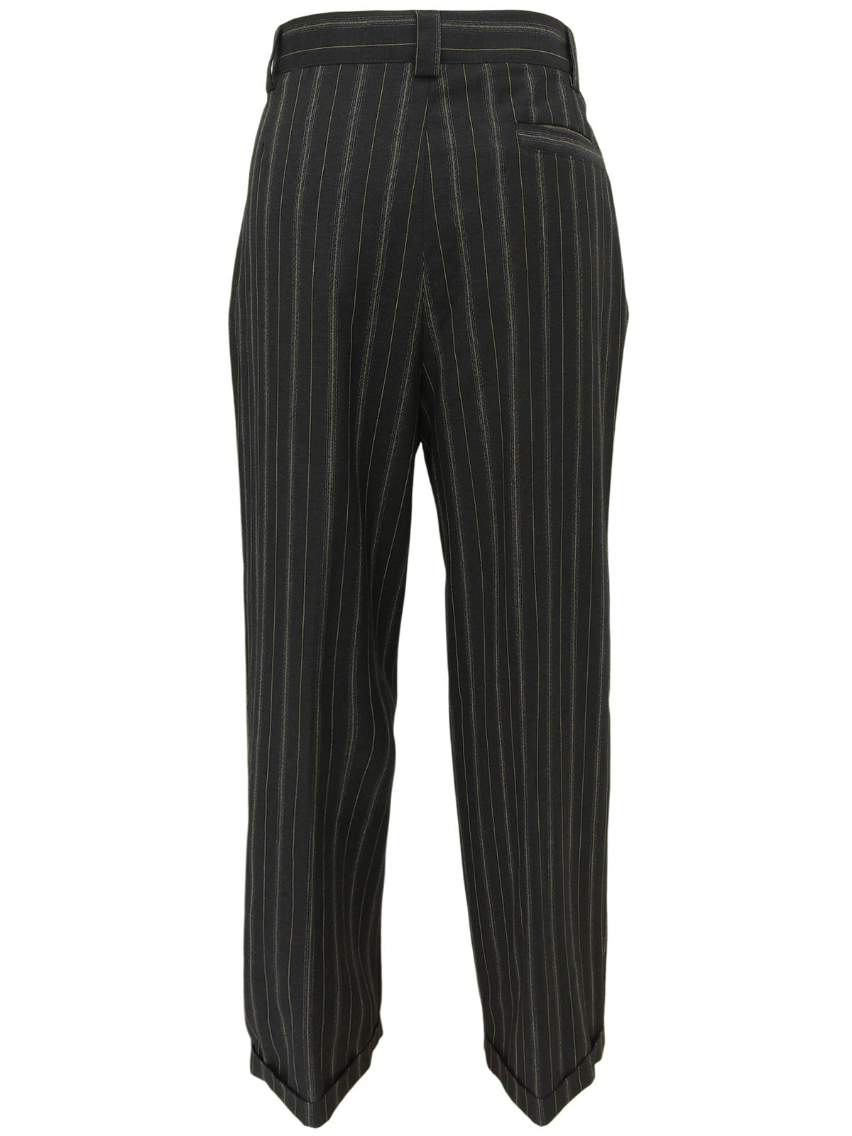 ストライプメデューサボタンダブルブレストセットアップ ダークグリーン