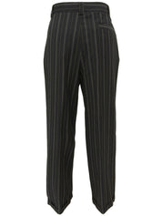 ストライプメデューサボタンダブルブレストセットアップ ダークグリーン