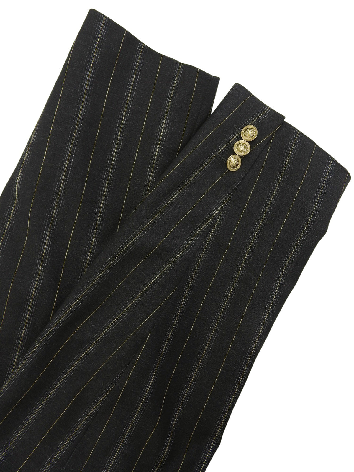 ストライプメデューサボタンダブルブレストセットアップ ダークグリーン