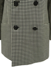 ウールチェックパターンロゴボタンジャケット ブラック/アイボリー