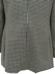 ウールチェックパターンロゴボタンジャケット ブラック/アイボリー