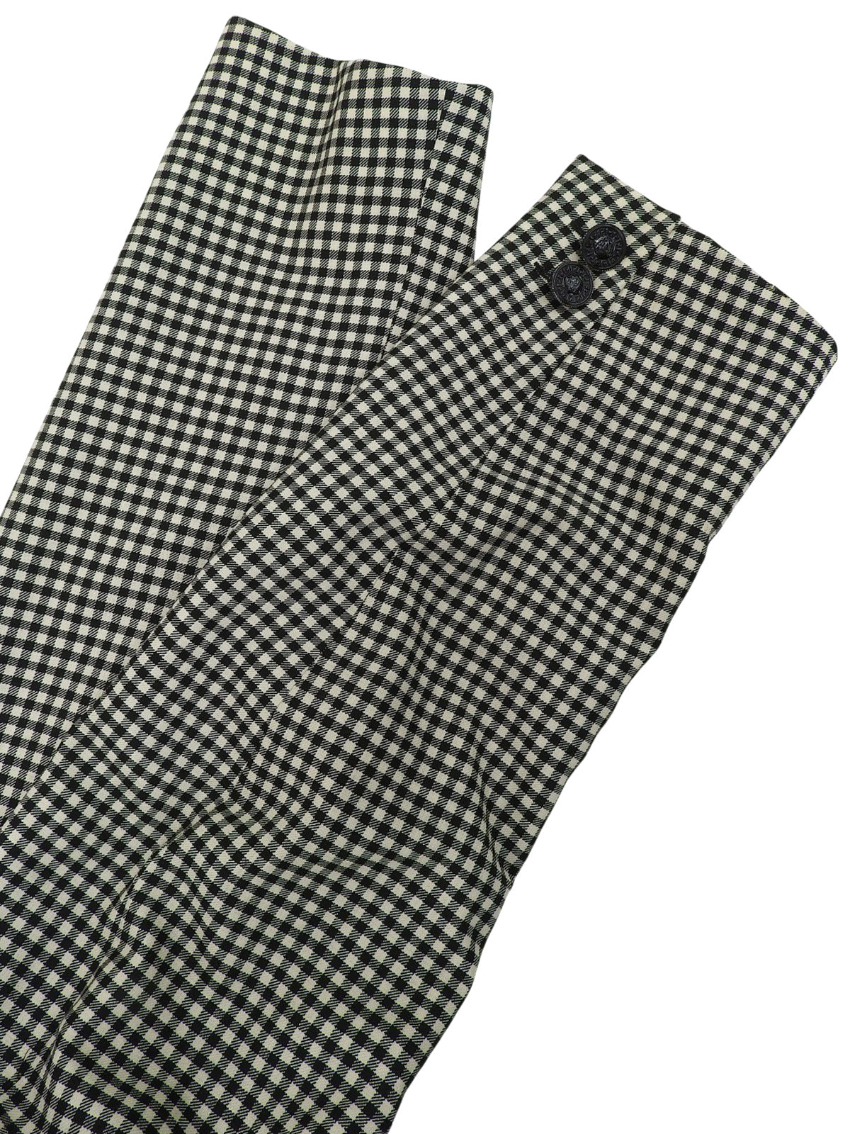 ウールチェックパターンロゴボタンジャケット ブラック/アイボリー