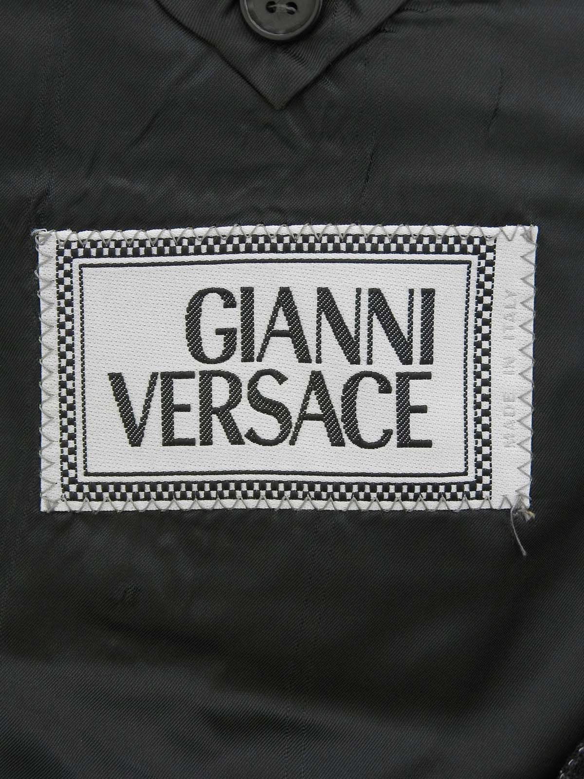 チェックパターンメデューサボタンジャケット ブラック/ホワイト