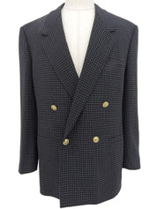 チェックパターンメデューサボタンジャケット ブラック/ホワイト