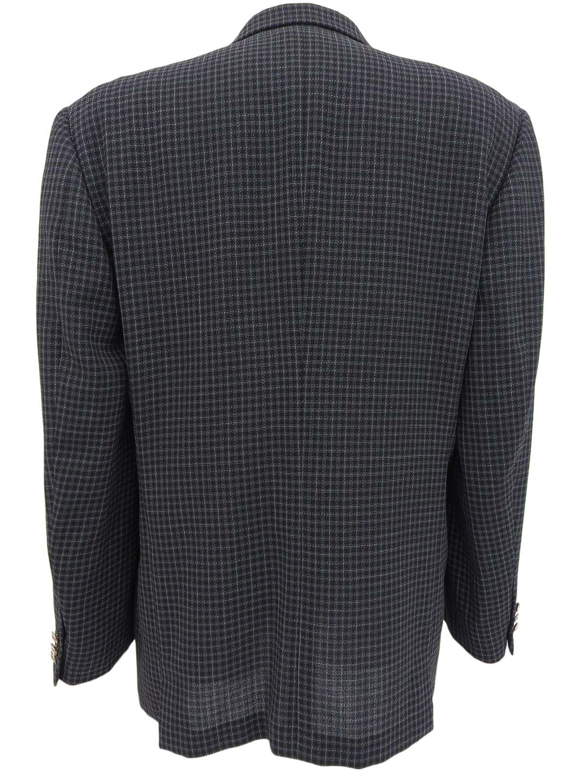 チェックパターンメデューサボタンジャケット ブラック/ホワイト