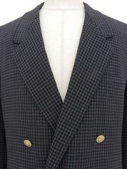 チェックパターンメデューサボタンジャケット ブラック/ホワイト