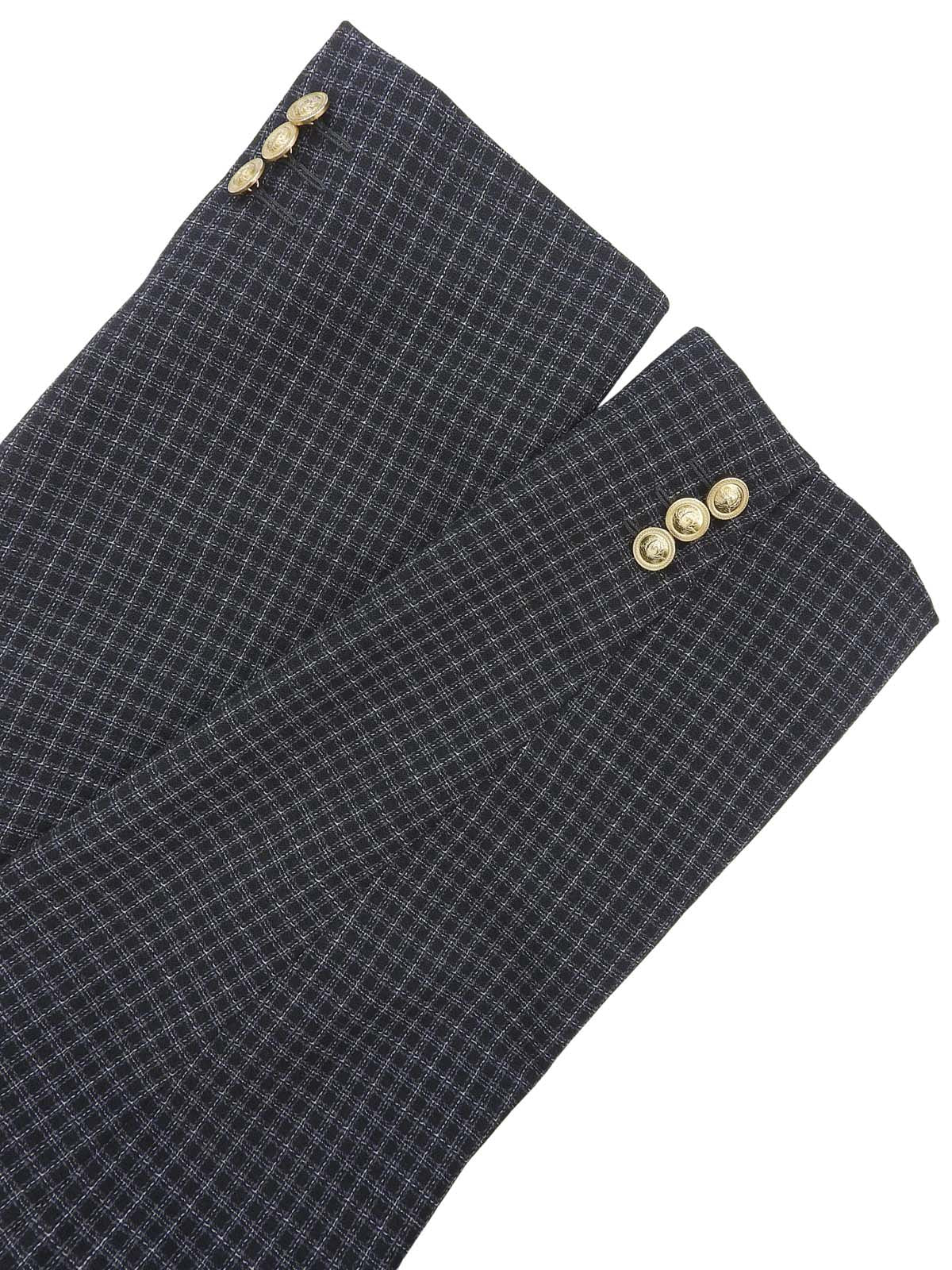 チェックパターンメデューサボタンジャケット ブラック/ホワイト