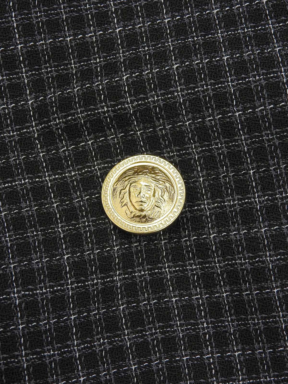 チェックパターンメデューサボタンジャケット ブラック/ホワイト