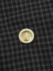 チェックパターンメデューサボタンジャケット ブラック/ホワイト