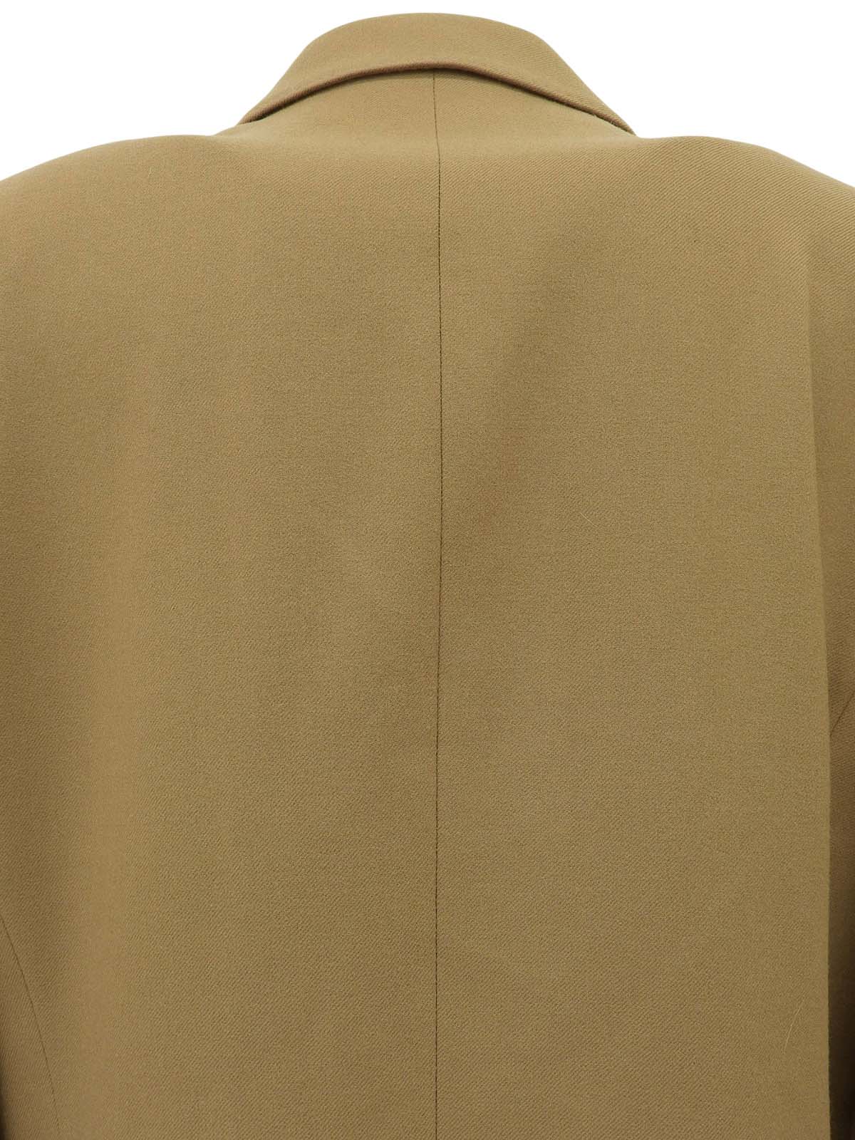 Logo button double-breasted jacket in beige