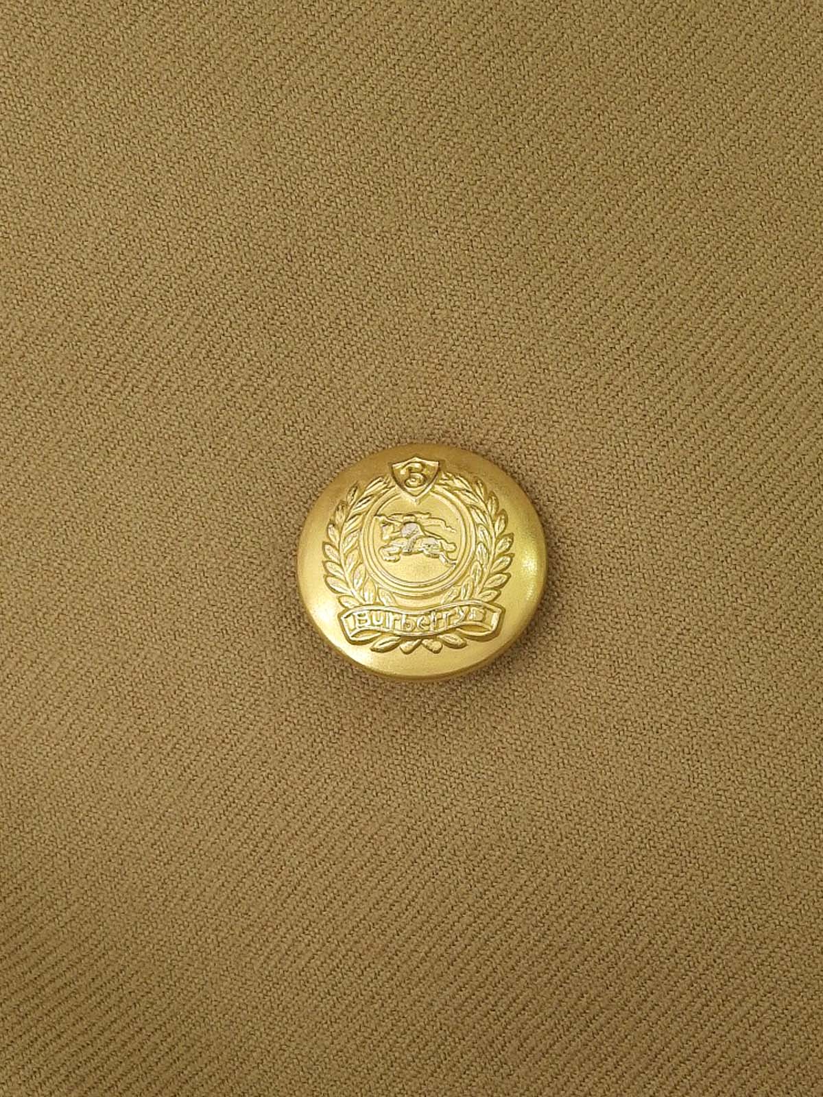 Logo button double-breasted jacket in beige