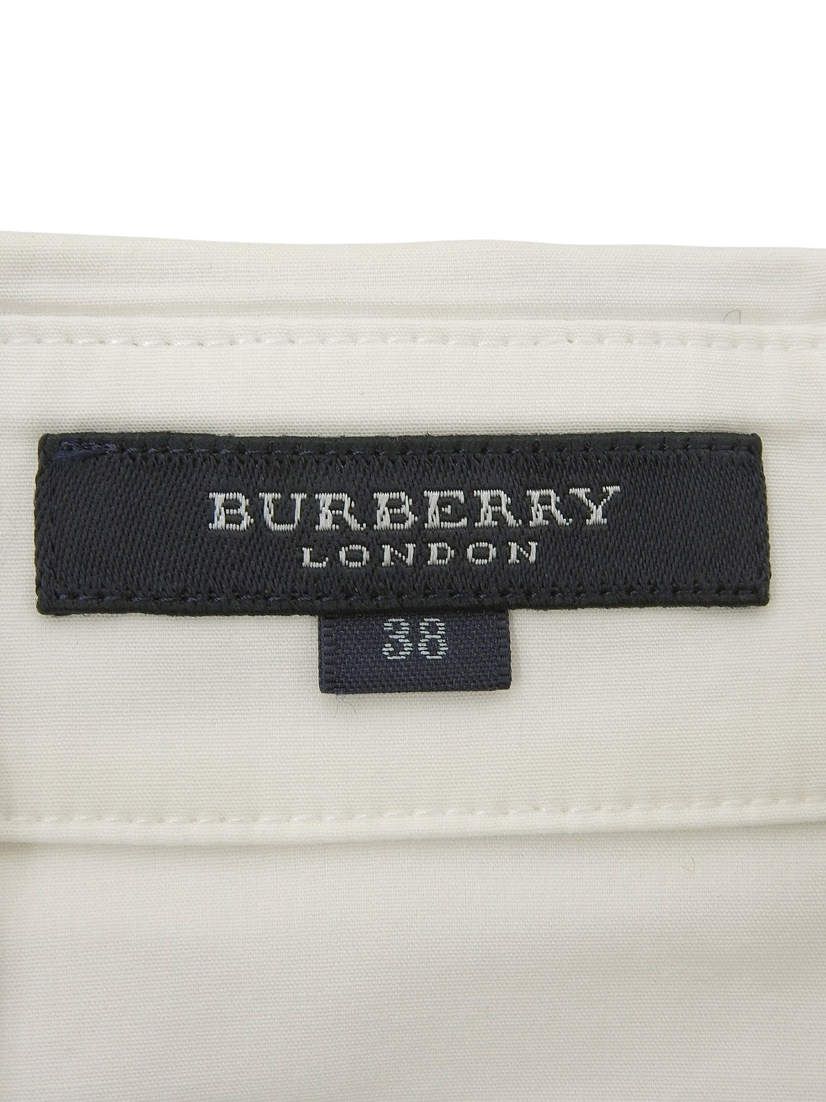 ロゴ刺繍クウォータースリーブシャツ ホワイト