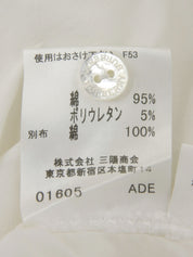 ロゴ刺繍クウォータースリーブシャツ ホワイト