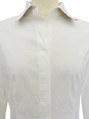 ロゴ刺繍クウォータースリーブシャツ ホワイト