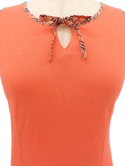 ロゴ刺繍ノースリーブトップス サーモンピンク