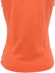 ロゴ刺繍ノースリーブトップス サーモンピンク