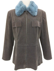 ファーストライプパターンジャケット ブラウン/ブルー