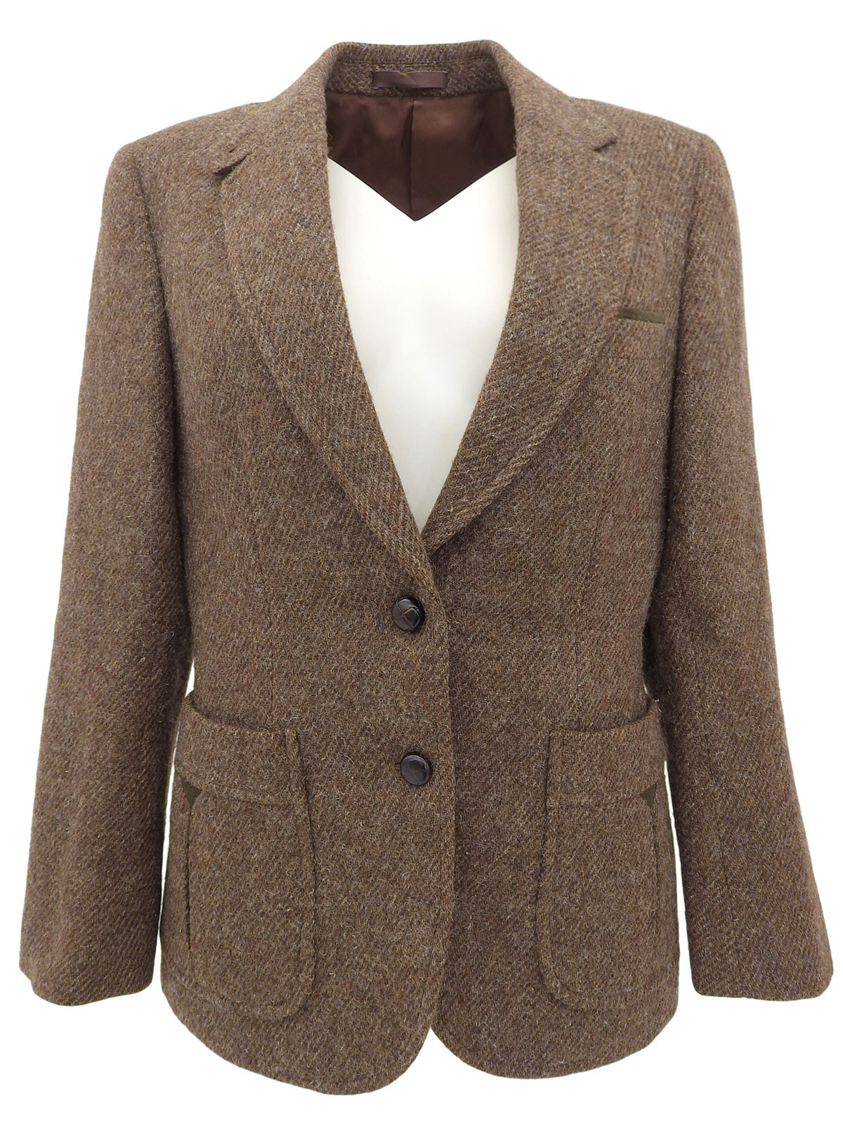 ツイードテーラードジャケット ブラウン