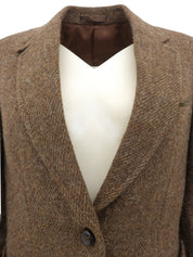 ツイードテーラードジャケット ブラウン