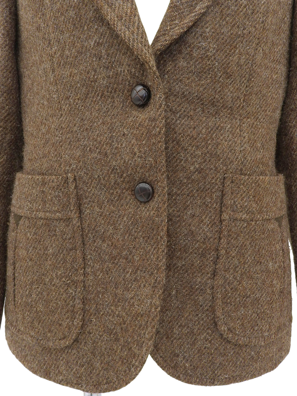 ツイードテーラードジャケット ブラウン