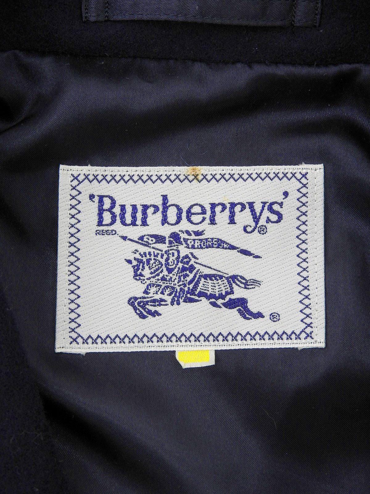 ウールロゴボタンダブルブレストショートコート ネイビー