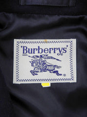 ウールロゴボタンダブルブレストショートコート ネイビー