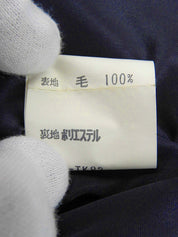 ウールロゴボタンダブルブレストショートコート ネイビー