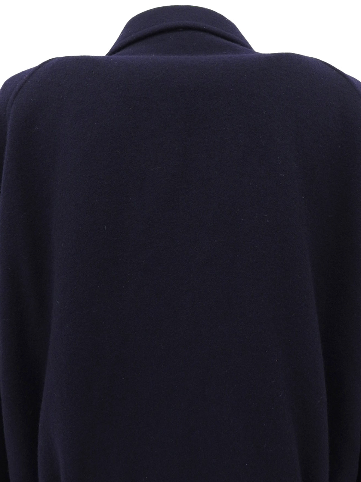 ウールロゴボタンダブルブレストショートコート ネイビー