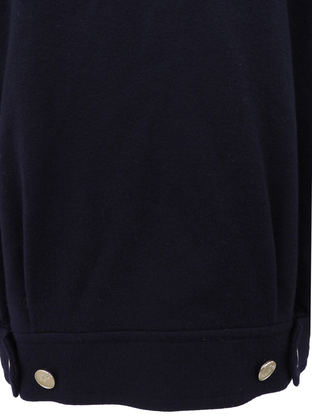 ウールロゴボタンダブルブレストショートコート ネイビー