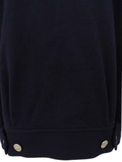 ウールロゴボタンダブルブレストショートコート ネイビー