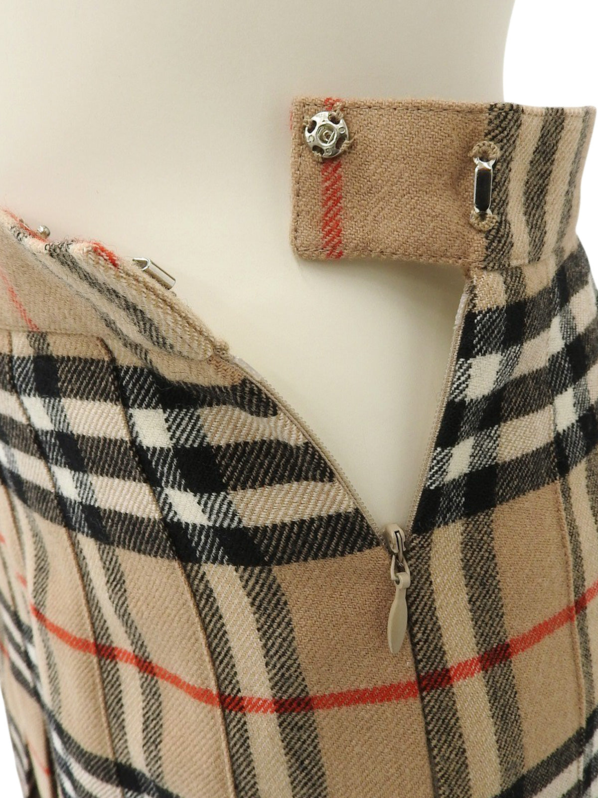 黄/黑色羊毛格纹半身裙