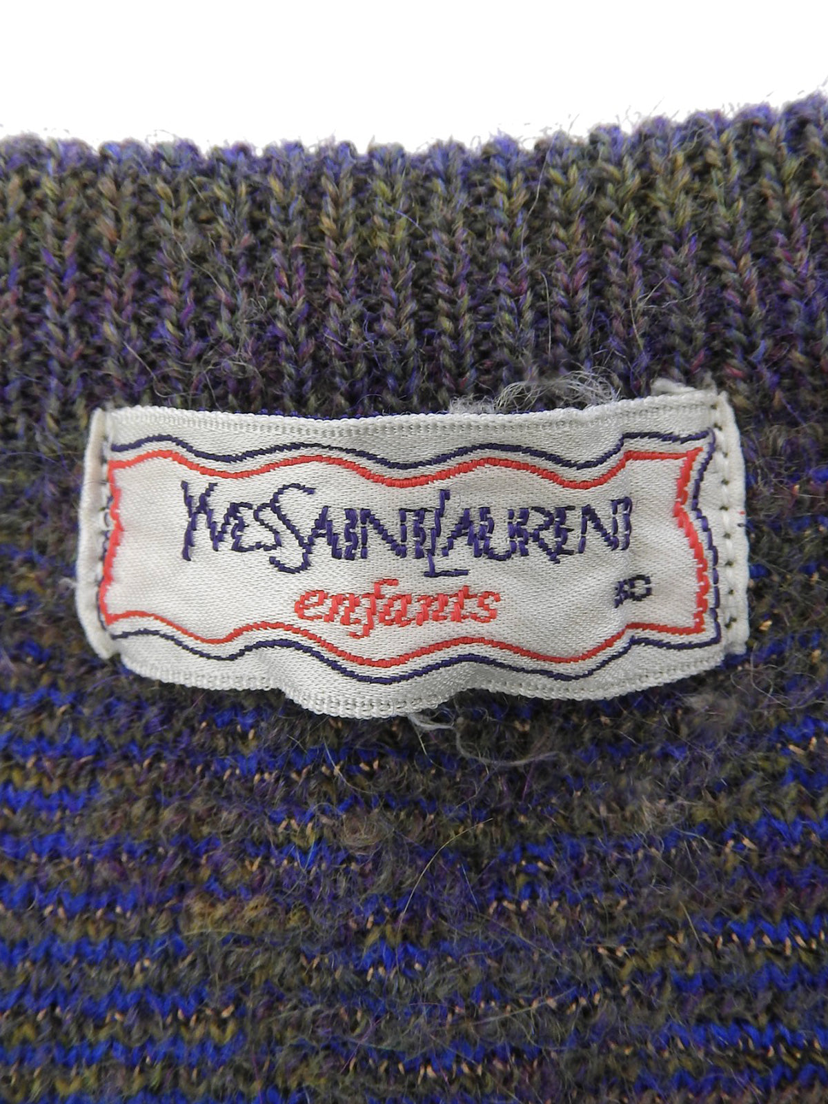 デザインパターンロゴ刺繍セーター カーキ/ブルー/マルチ