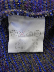デザインパターンロゴ刺繍セーター カーキ/ブルー/マルチ