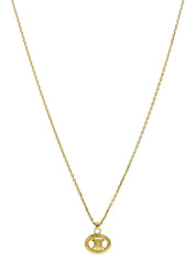 Oval Cutout Macadam Plate Necklace in Gold