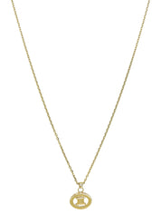 Oval Cutout Macadam Plate Necklace in Gold