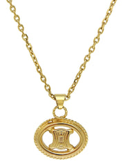 Oval Cutout Macadam Plate Necklace in Gold