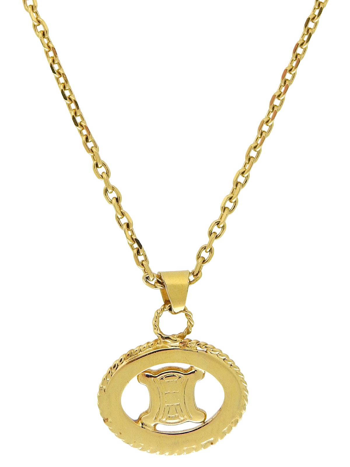 Oval Cutout Macadam Plate Necklace in Gold