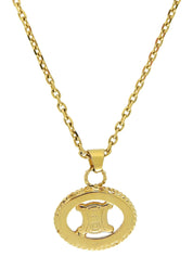 Oval Cutout Macadam Plate Necklace in Gold
