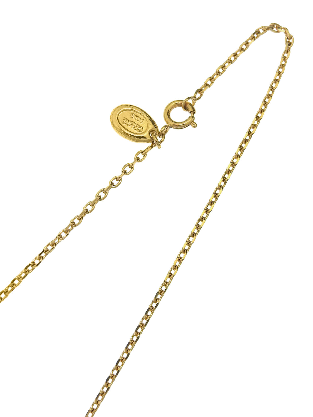 Oval Cutout Macadam Plate Necklace in Gold